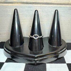 3/$10 Silver Tone Open Heart Ring